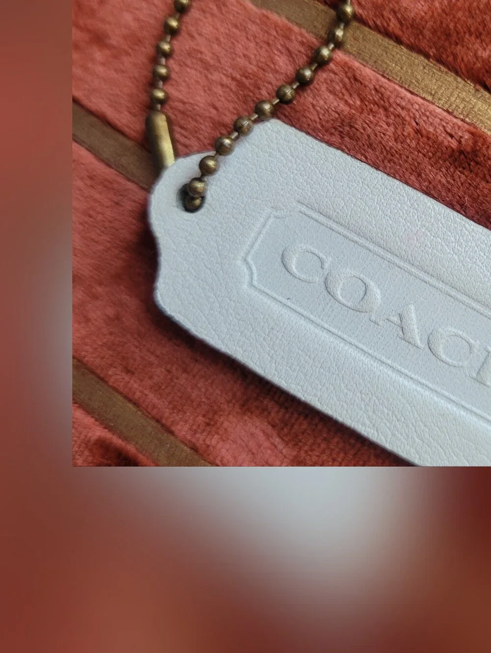 Coach Vintage White Leather Tag